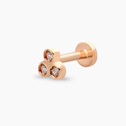 Bliss Triangle Pırlanta Taşlı Rose Altın Piercing