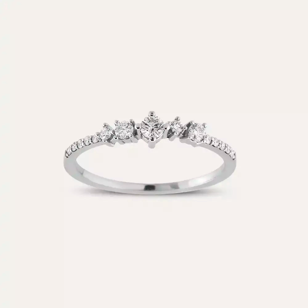 Fable Pırlanta Taşlı Beyaz Altın Yüzük