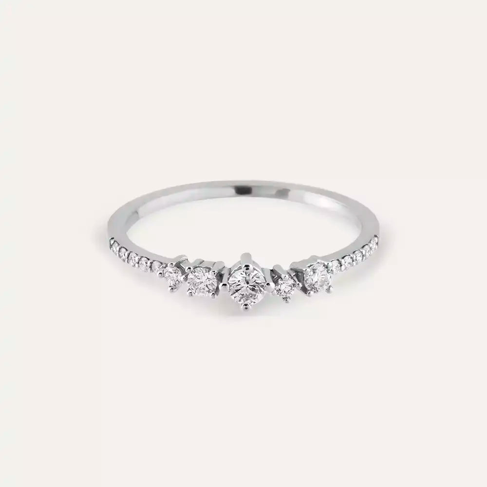 Bloom Pırlanta Taşlı Beyaz Altın Yüzük