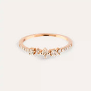 Bloom Pırlanta Taşlı Rose Altın Yüzük