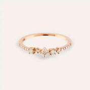 Bloom Pırlanta Taşlı Rose Altın Yüzük