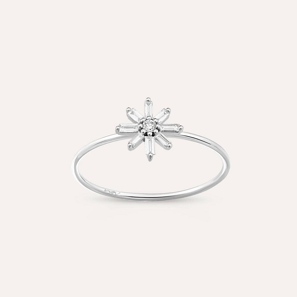 Blossom 0.12 CT Baget Pırlanta Taşlı Beyaz Altın Yüzük - Tufanlar Kuyumculuk