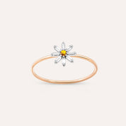 Blossom 0.14 CT Yellow Safir ve Baget Pırlanta Taşlı Yüzük