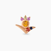 Bona Multicolor Safir Taşlı Rose Altın Piercing