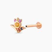Bona Multicolor Safir Taşlı Rose Altın Piercing