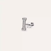 Bonei Pırlanta Taşlı Beyaz Altın Tek Küpe