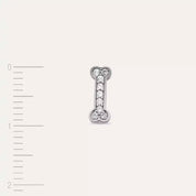 Bony  Pırlanta Taşlı Beyaz Altın Tek Küpe