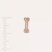 Bonei Pırlanta Taşlı Rose Altın Tek Küpe