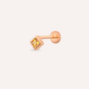 Box Yellow Safir Taşlı Rose Altın Piercing