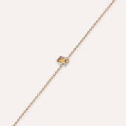 Brea 0.28 CT Octagon Kesim Yellow Safir Taşlı Rose Altın Bileklik