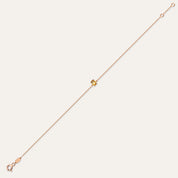 Brea 0.28 CT Octagon Kesim Yellow Safir Taşlı Rose Altın Bileklik