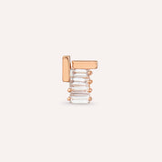 Brick Baget Pırlanta Taşlı Rose Altın Piercing