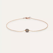 Brown Pırlanta Taşlı Rose Altın Top Bileklik