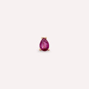 Bulb 0.18 CT Damla Kesim Yakut Taşlı Rose Altın Piercing