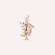 Bunch 0.38 CT Pırlanta Taşlı Rose Altın Piercing