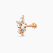 Bunch 0.38 CT Pırlanta Taşlı Rose Altın Piercing