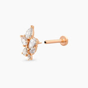 Bunch 0.38 CT Pırlanta Taşlı Rose Altın Piercing