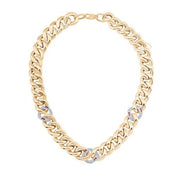 Burgulu Pembe Taşlı Zincir Kolye