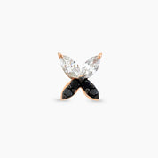 Butterfly Markiz kesim Pırlanta ve Siyah Pırlanta Taşlı Piercing