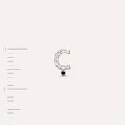 Ç Harf Pırlanta Taşlı Beyaz Altın Tek Küpe