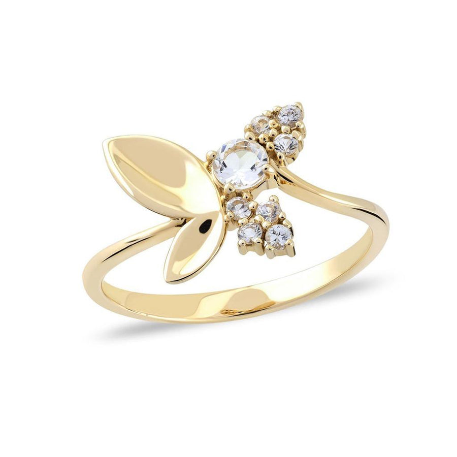Cabaret White Sapphire Butterfly Gold Ring