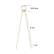 Cabaret Halka Ve Zincir İkili Tek Altın Küpe