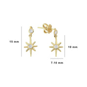 Cabaret Taşlı Kutup Yıldızı Tek Altın Küpe