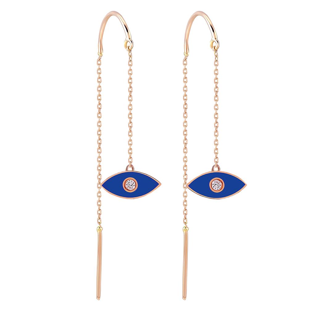 Cabaret Navy Blue Golden Ear Gold Earrings