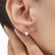 Cabaret Mini Pearl Gold Earrings