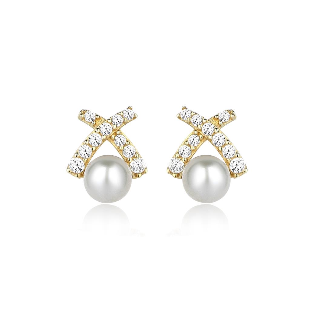 Cabaret Mini Pearl Gold Earrings