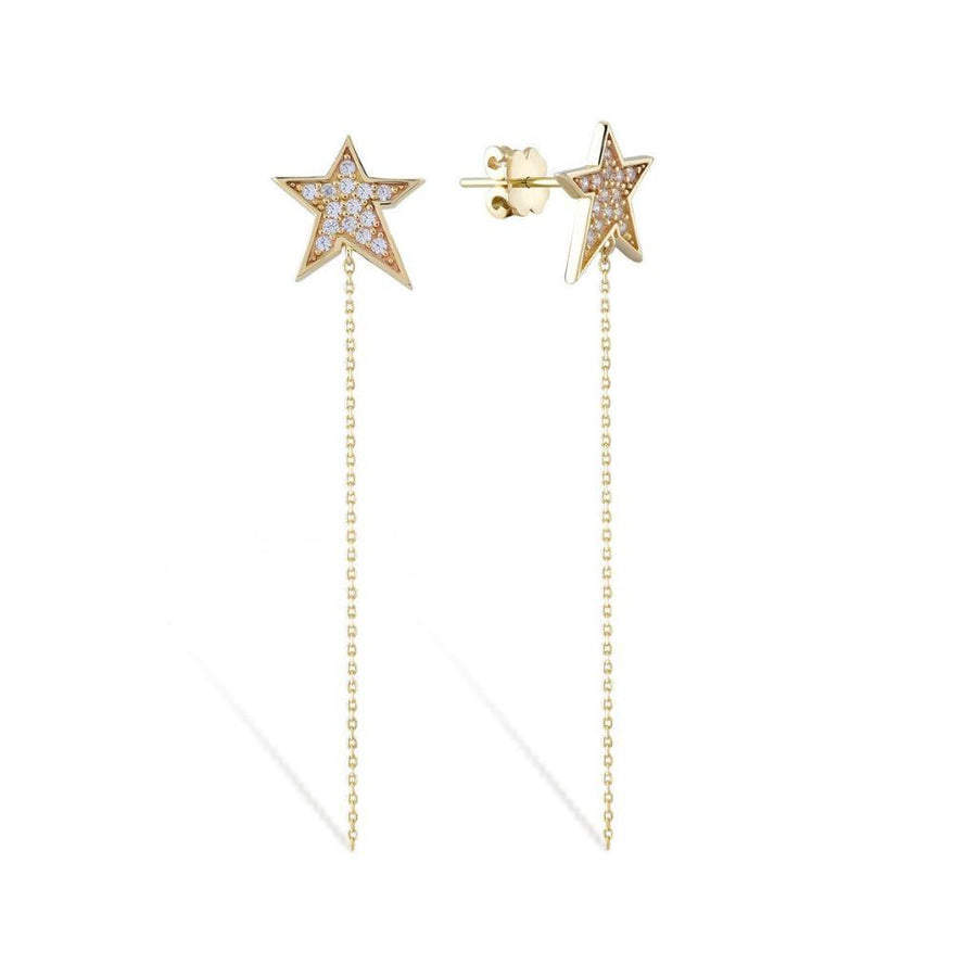Cabaret Shaking Tailed Star Gold Earrings