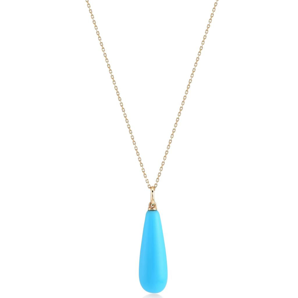 Cabaret Turquoise Drop Stone Gold Necklace