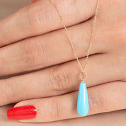 Cabaret Turquoise Drop Stone Gold Necklace