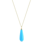 Cabaret Turquoise Drop Stone Gold Necklace