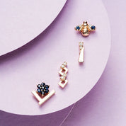 Camelia Blue Safir Taşlı Rose Gold Piercing