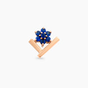 Camelia Blue Safir Taşlı Rose Gold Piercing