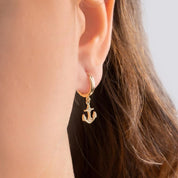 Gold Anchor Earrings