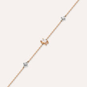 Cara 0.15 CT Baget Kesim Pırlanta Taşlı Rose Altın Bileklik