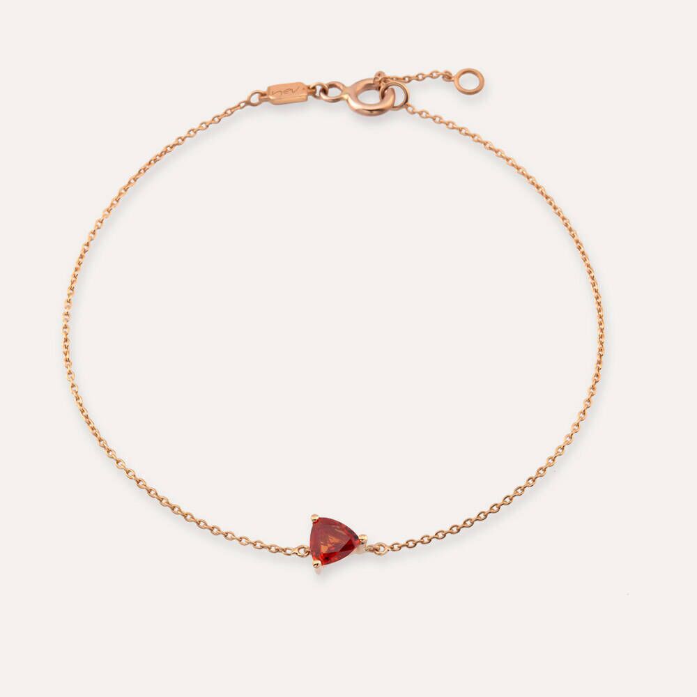Carly 0.45 CT Dark Orange Safir Taşlı Rose Altın Bileklik