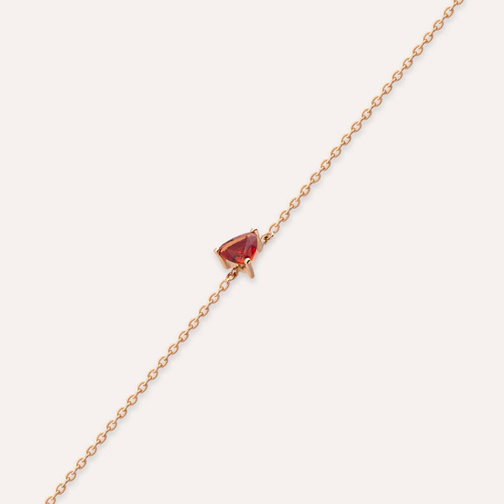 Carly 0.45 CT Dark Orange Safir Taşlı Rose Altın Bileklik