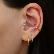 Casper Pırlanta Taşlı Sarı Altın Piercing