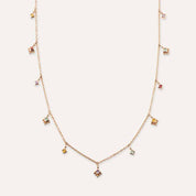 Cassiopeia Multicolor Safir Taşlı Rose Altın Kolye