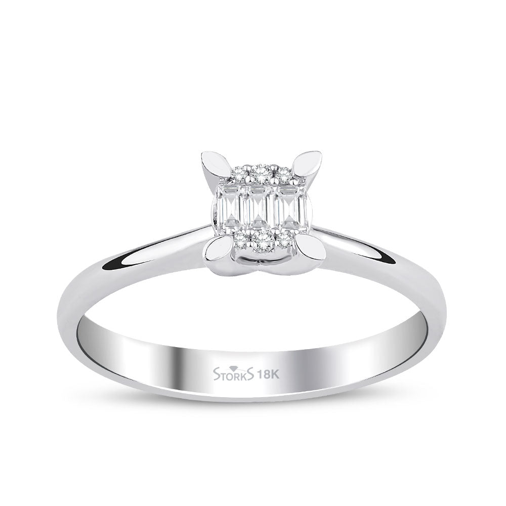 0.11 ct. Pırlanta Baget Yüzük