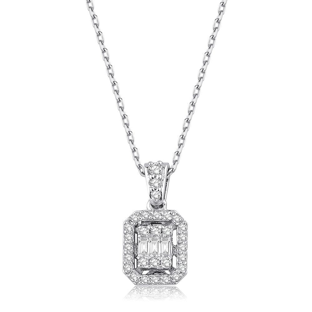 0.15 ct. Pırlanta Laranj Baget Kolye