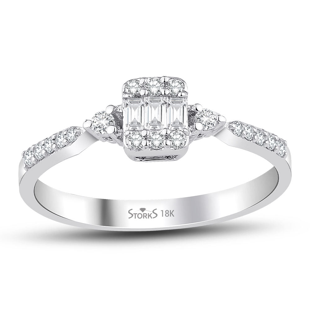 0.26 ct. Pırlanta Baget Yüzük