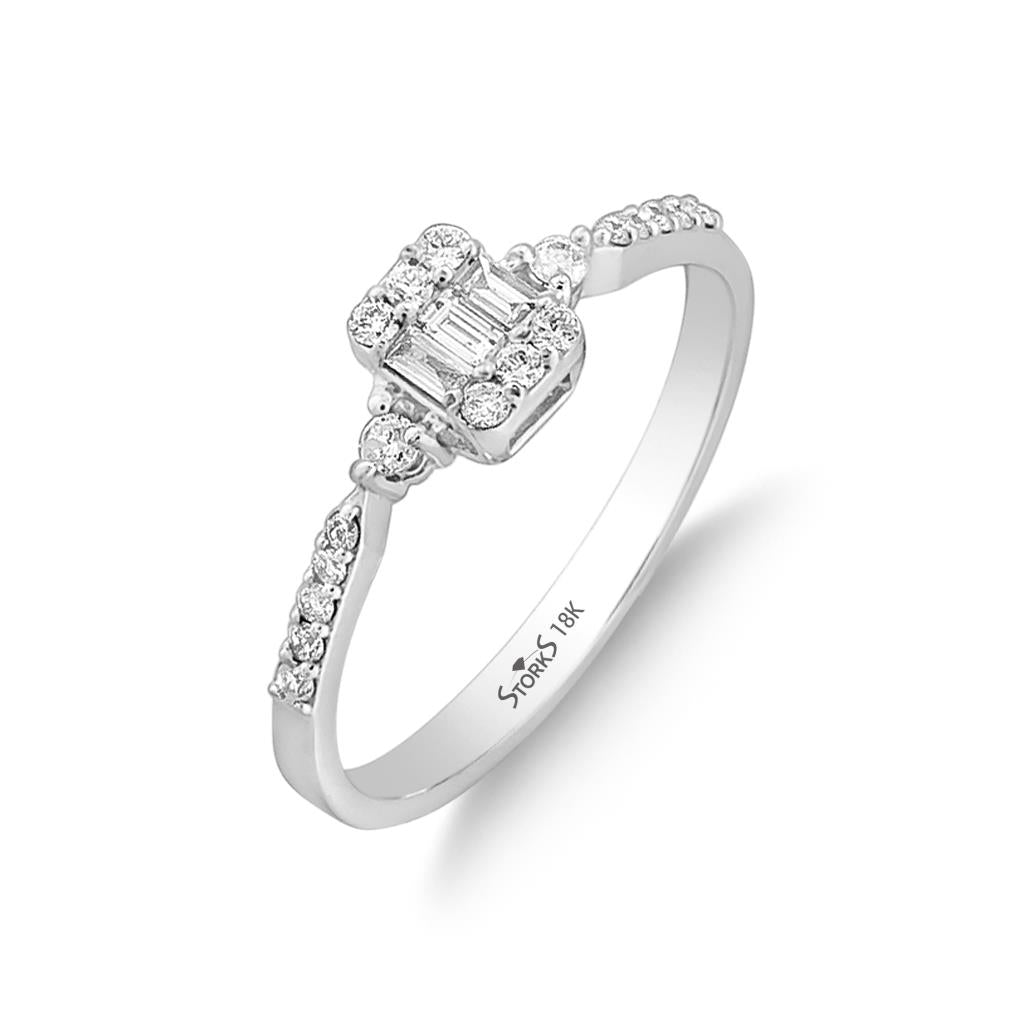 0.26 ct. Pırlanta Baget Yüzük