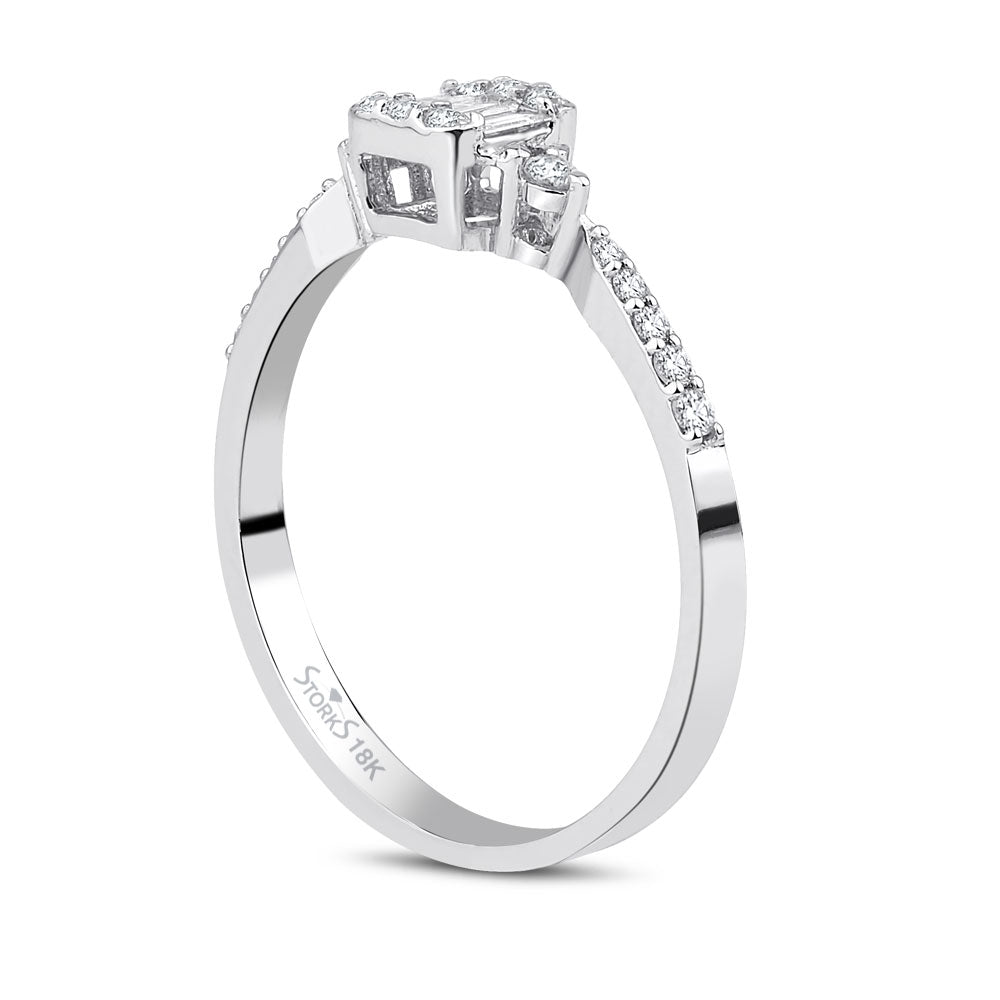 0.26 ct. Pırlanta Baget Yüzük