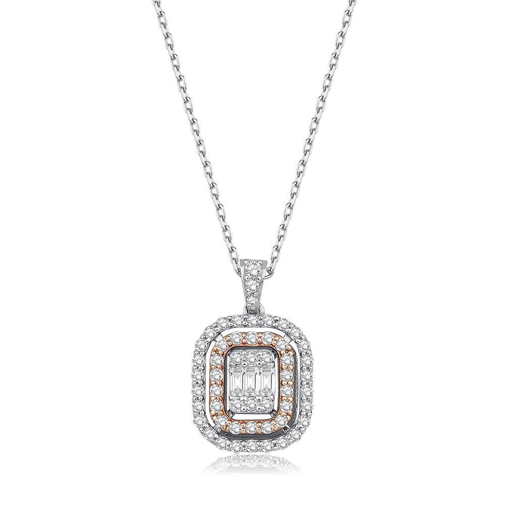 0.42 ct.Pırlanta Baget Kolye