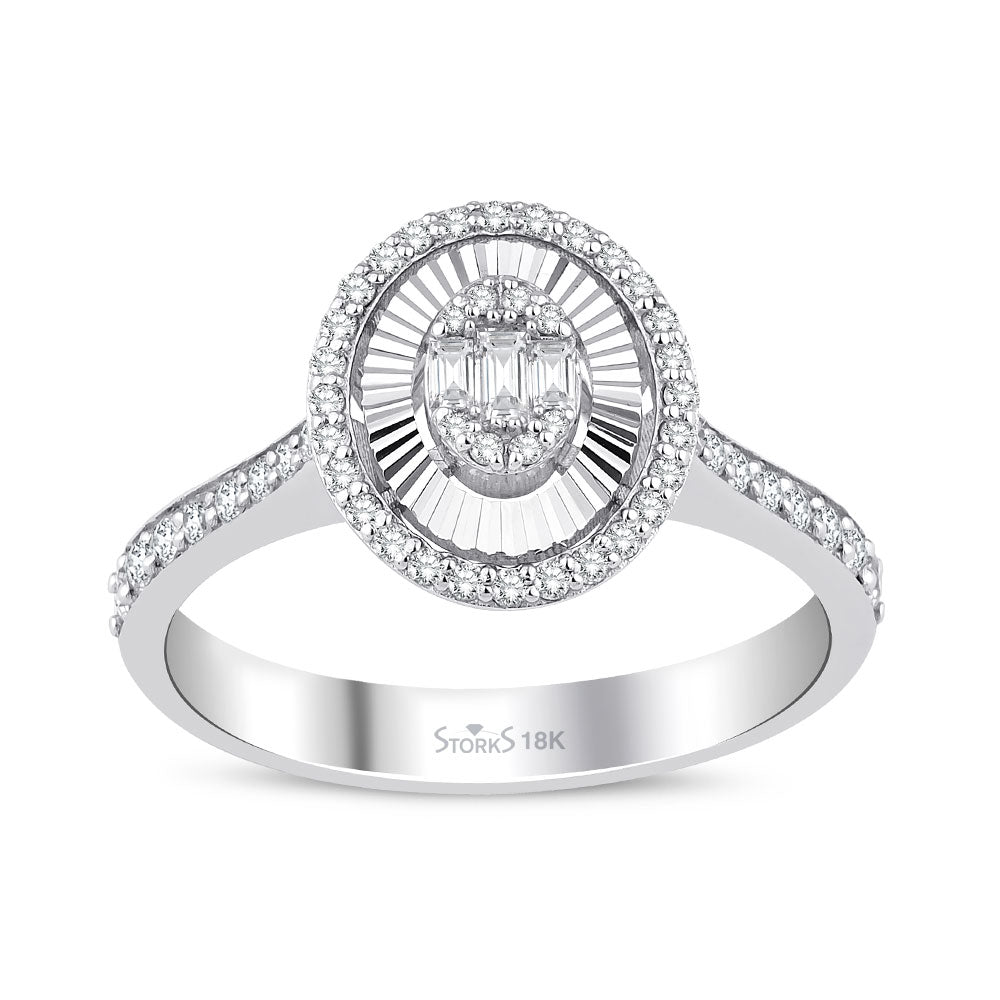 0.42 ct. Pırlanta Baget Yüzük