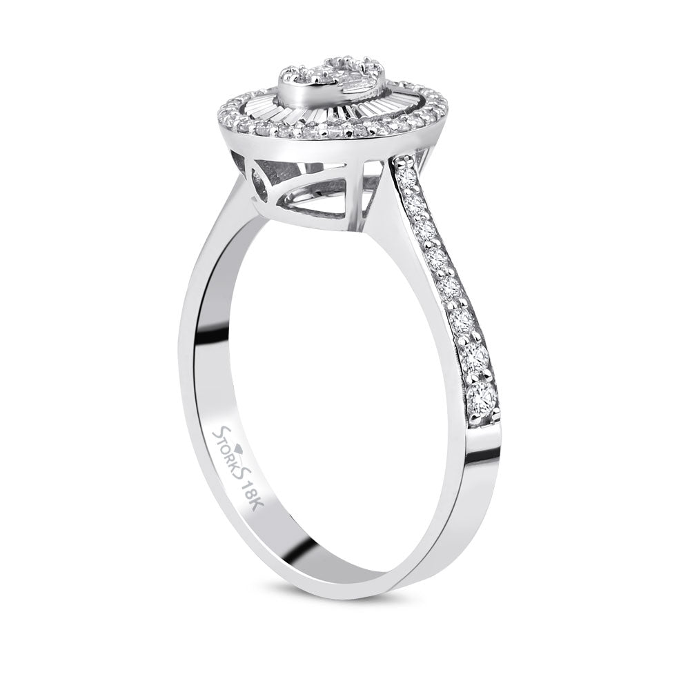 0.42 ct. Pırlanta Baget Yüzük